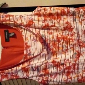 R & M RICHARDS PINK FLOWERY DRESS SIZE 8 PINK LINED NWOT